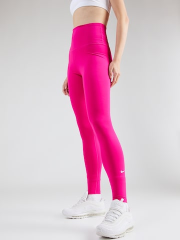 NIKE Скинни Спортивные штаны 'One' в Ярко-розовый: спереди