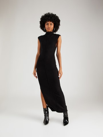 TOPSHOP Knitted dress in Black: front