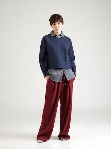 MSCH COPENHAGEN Wide leg Bandplooibroek 'Jalen Henrika' in Rood