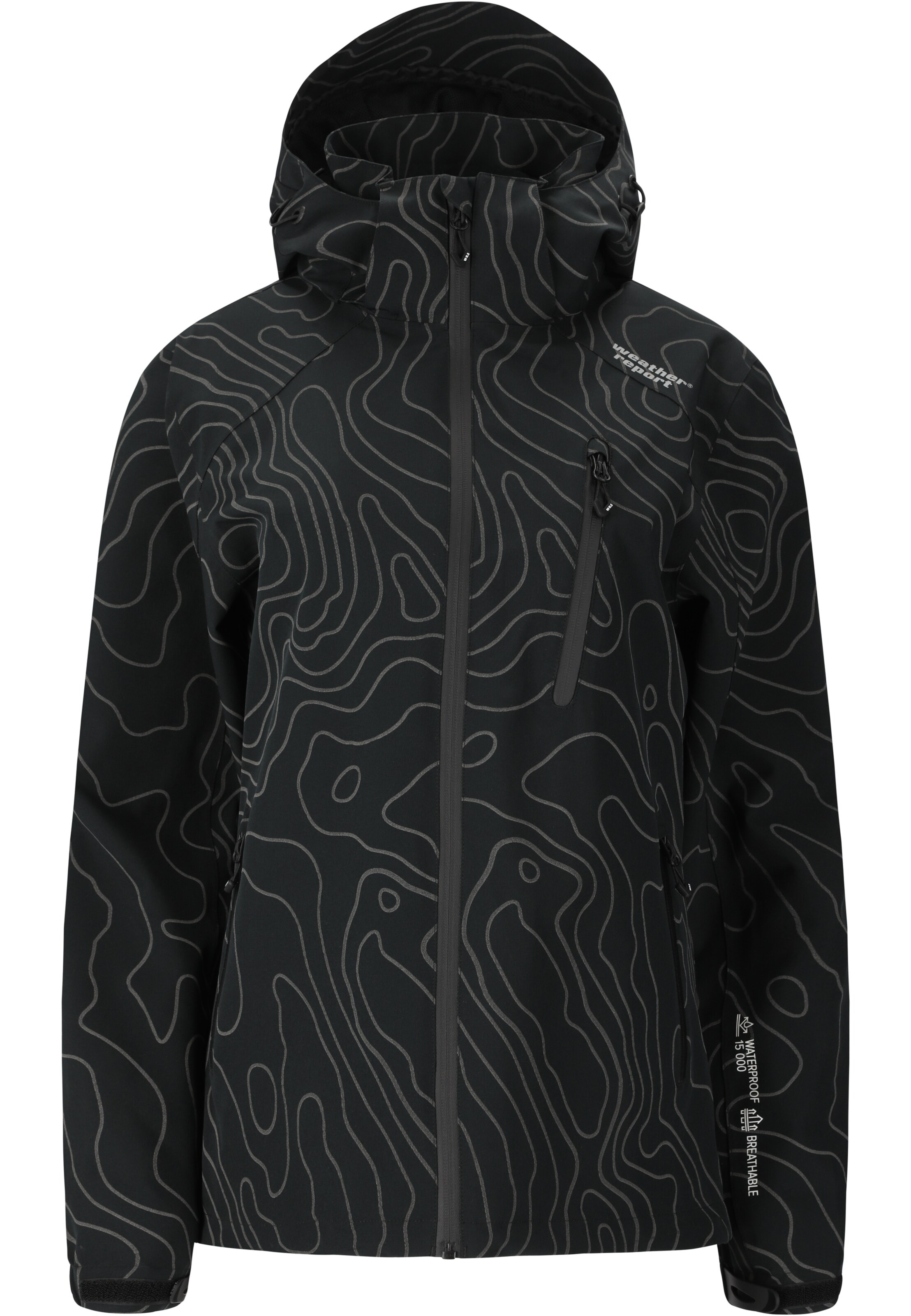 Weather Report Performance Jacket 'Camelia' in Black: front