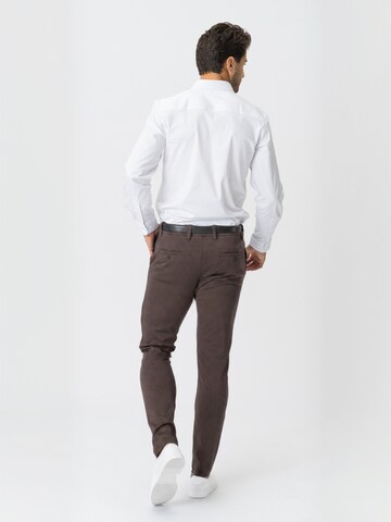 TEESHOPPEN Regular Trousers ' Performance ' in Brown: back