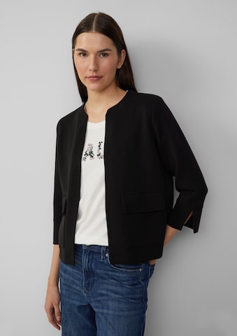 s.Oliver Zip-Up Hoodie in Black: front