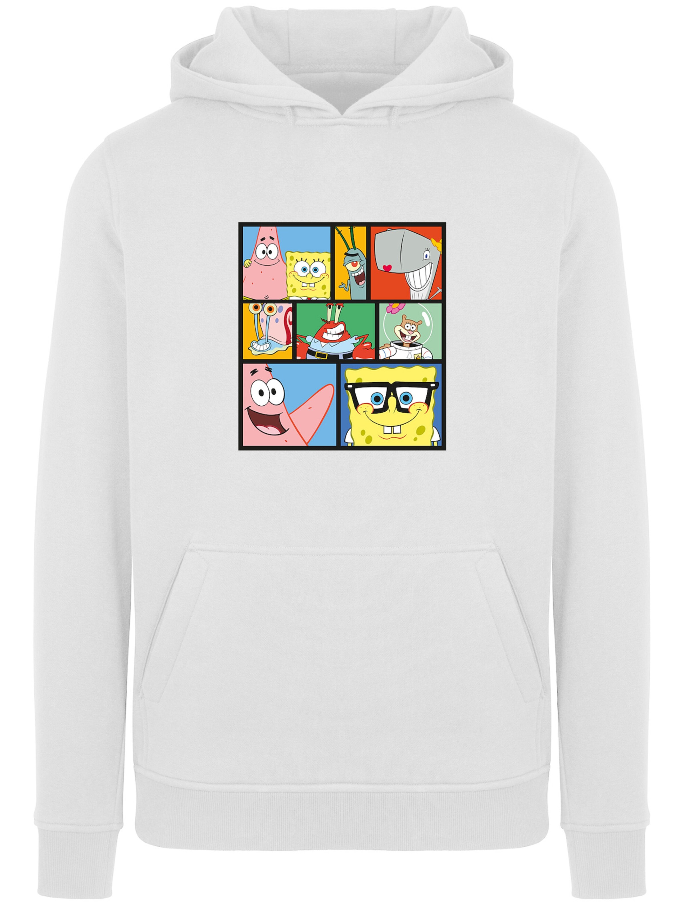 Sweat-shirt 'Spongebob Squarepants Collage' F4NT4STIC en blanc : devant