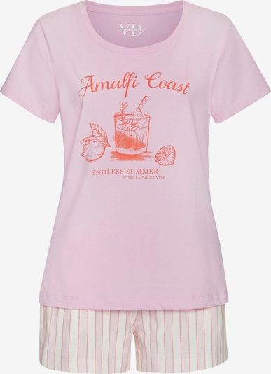 Pižama su šortais iš VIVANCE, spalva – omarų spalva / rožių spalva / raudona / balta, Prekių apžvalga
