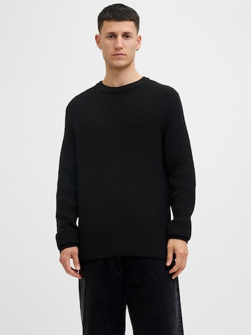 Pulover 'JJGLOBAL' de la JACK & JONES pe negru: față