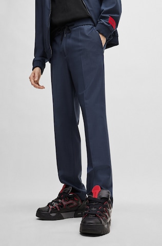 HUGO Red Slim fit Pleated Pants 'Howie' in Blue