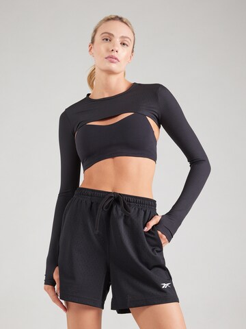 T-shirt fonctionnel Reebok en noir : devant