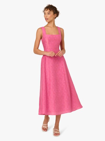 Adrianna Papell Dress 'Textured Jacquard Midi Dress' in Pink: front