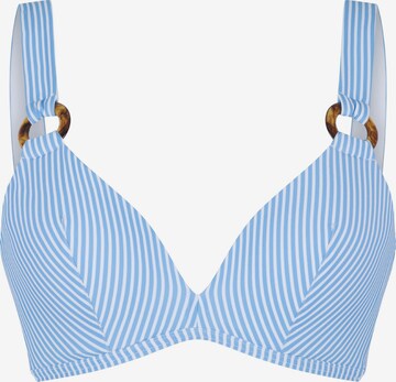 LingaDore Triangle Bikini Top in Blue: front