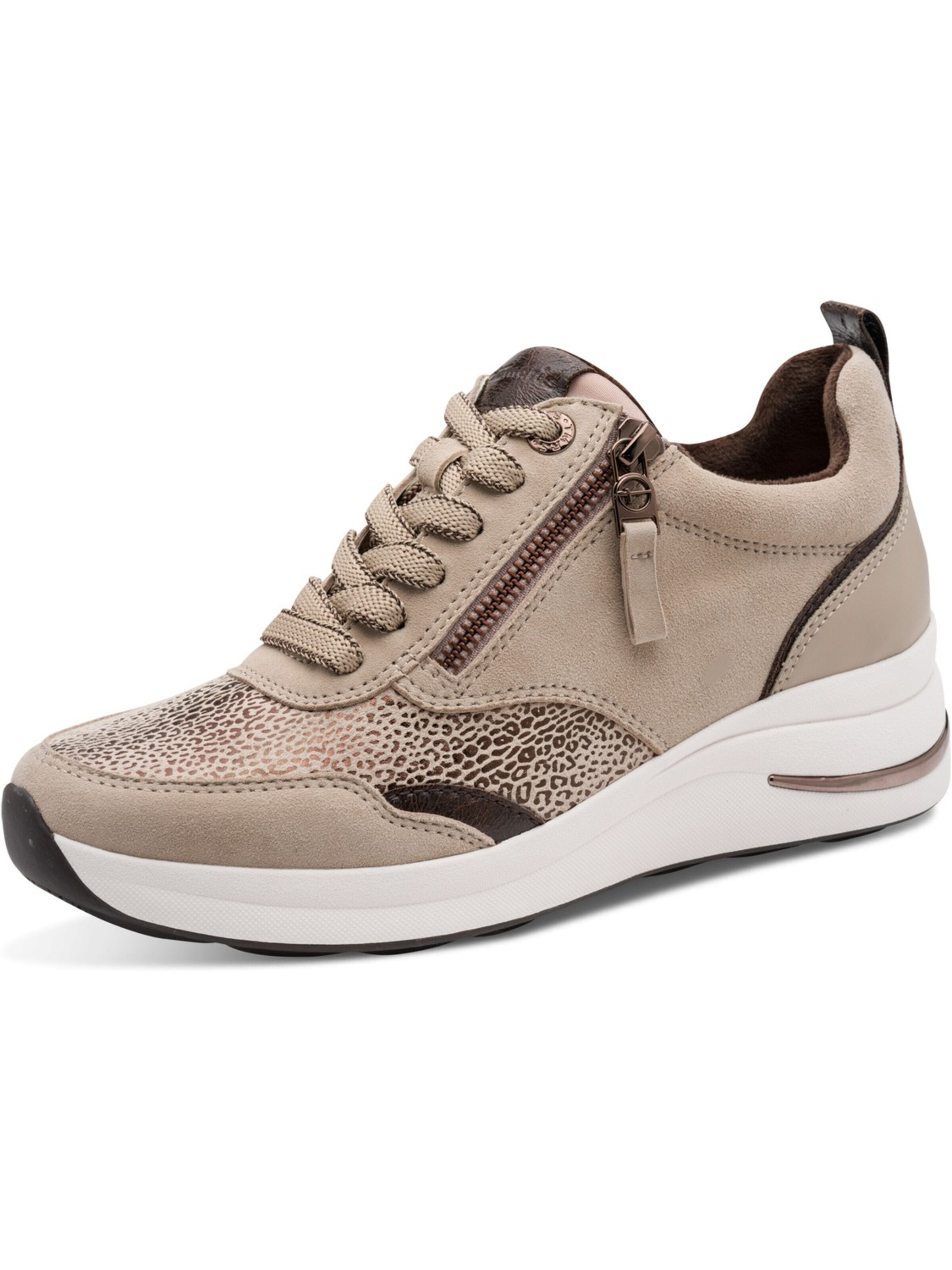Tamaris Wide Fit Platform trainers 'Comfort Da.' in Beige: front