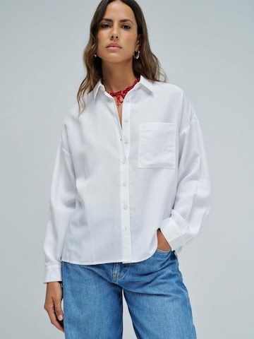 Chemisier 'Oversize Basic' Salsa Jeans en blanc : devant