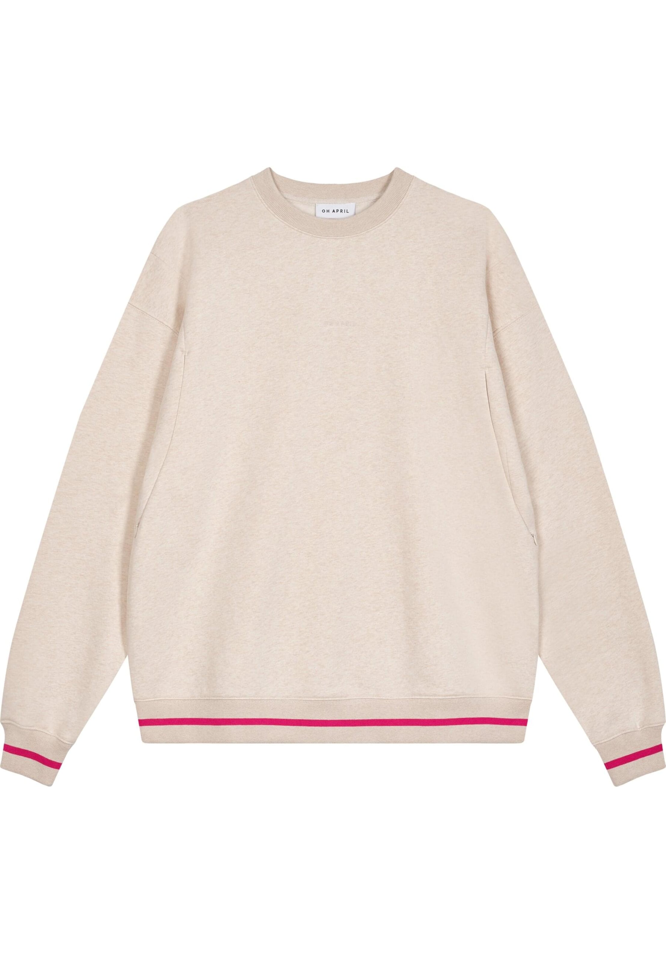 OH APRIL Mikina 'Hot Mum' - Béžová: predná strana