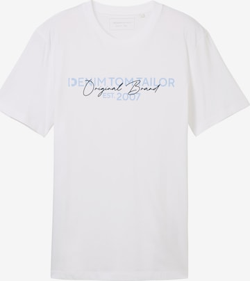 T-Shirt TOM TAILOR DENIM en blanc : devant