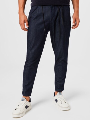 STRELLSON Regular Pleat-Front Pants 'Bashy' in Blue: front