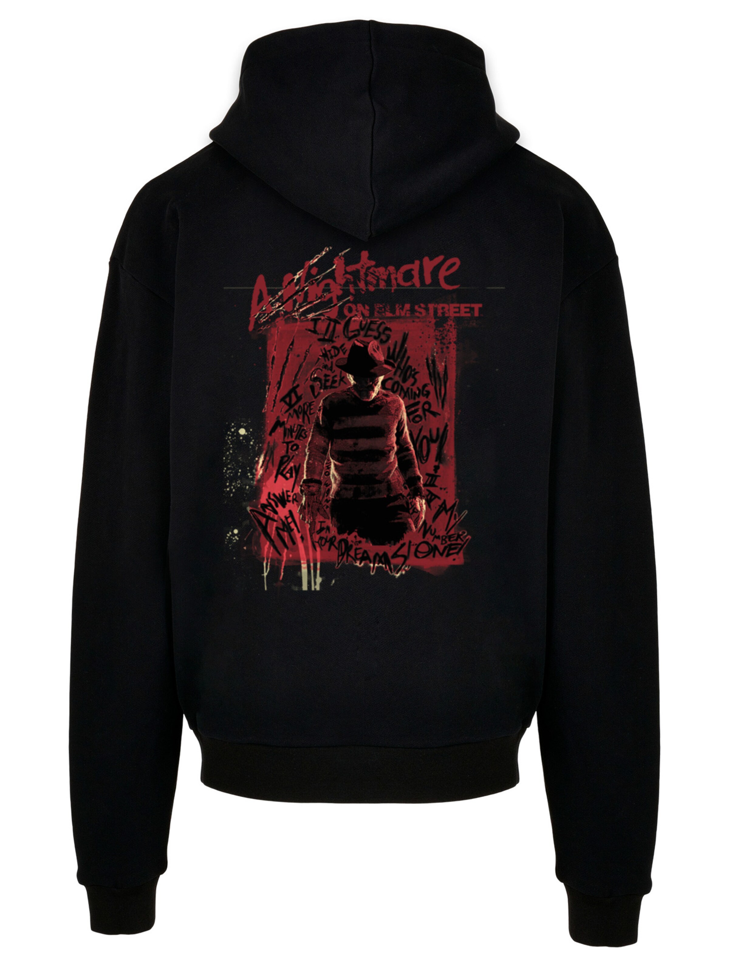 F4NT4STIC Hoodie 'Nightmare On Elm Street Freddy Silhouette' in Schwarz: Vorderseite
