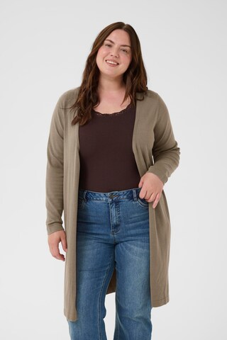 Cardigan 'KCfarsia' KAFFE CURVE en beige : devant