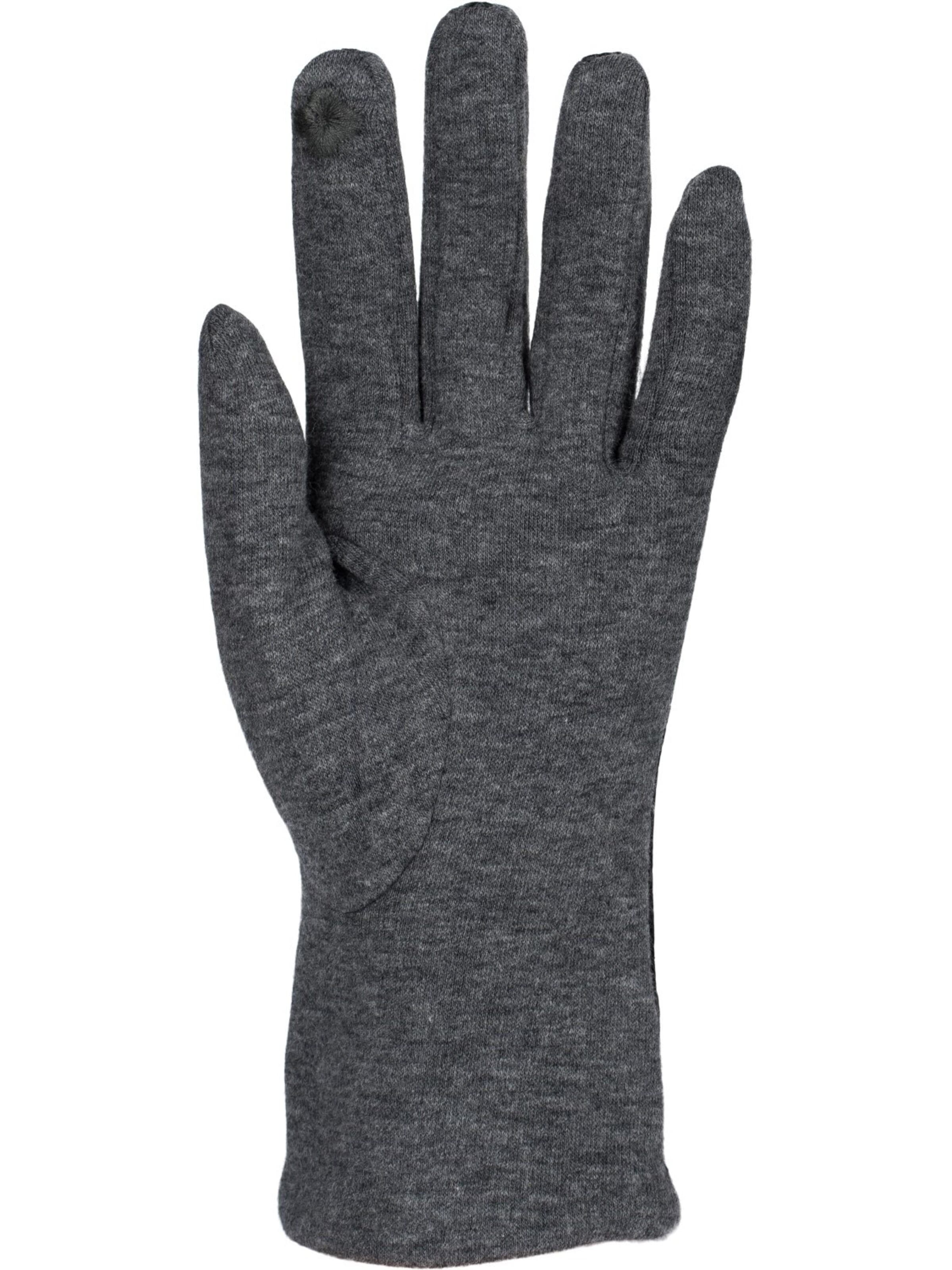 styleBREAKER Full finger gloves 'Touchscreen Handschuhe mit weichem Riffel Muster' in Grey