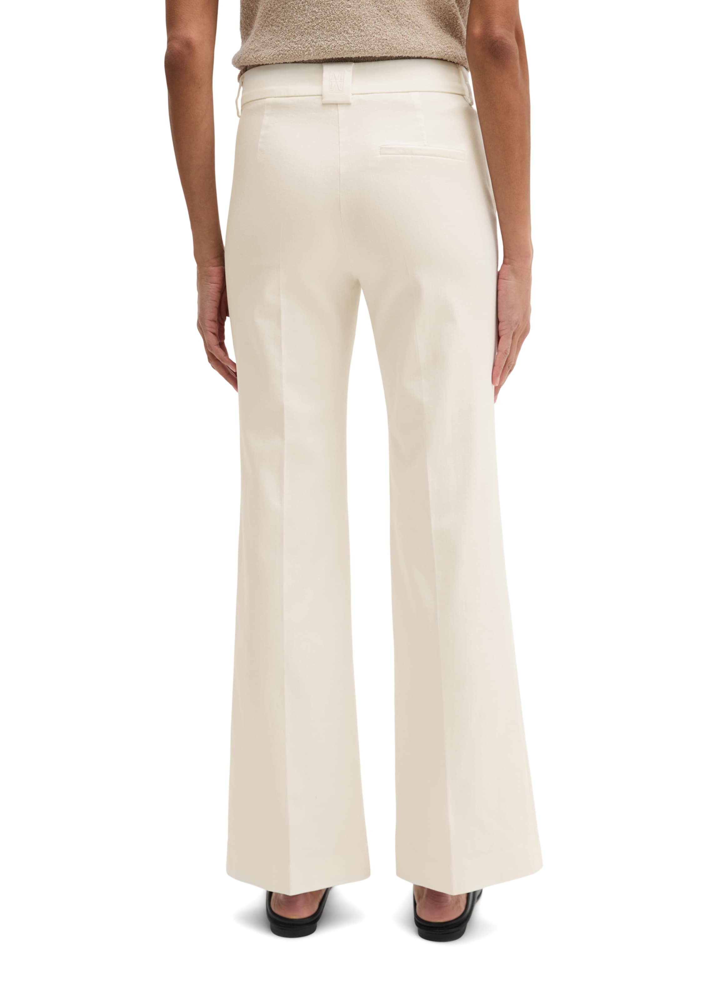 Marc O'Polo Flared Pantalon 'Marthe' in Wit