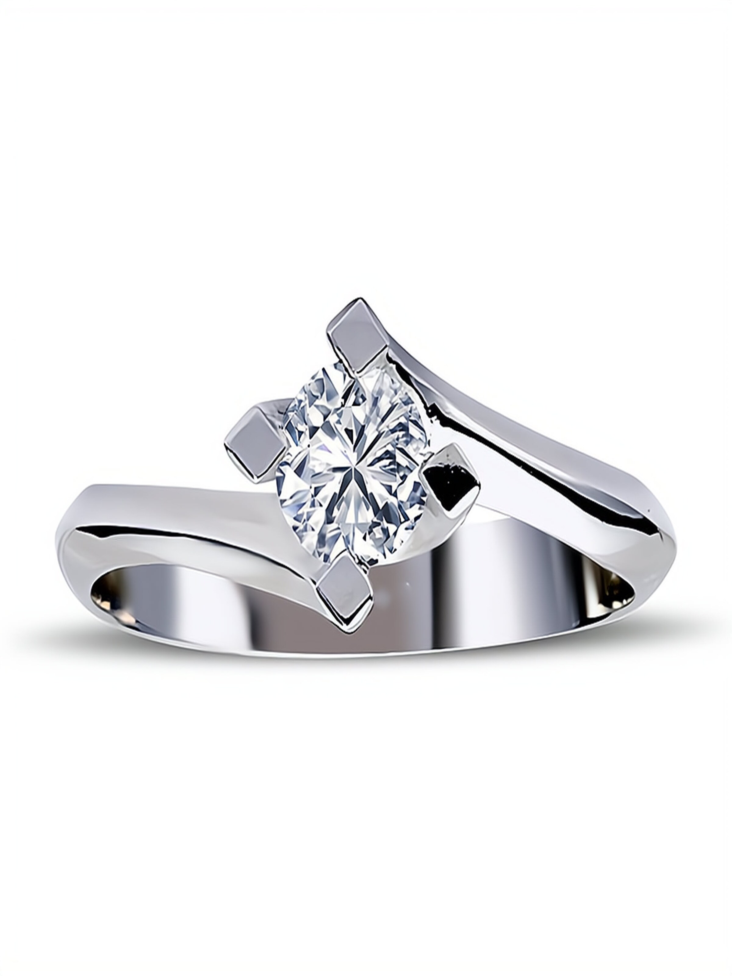 EinStein Diamant Ring‌‌‌‌‌‌‌‌ in Silber: Vorderseite