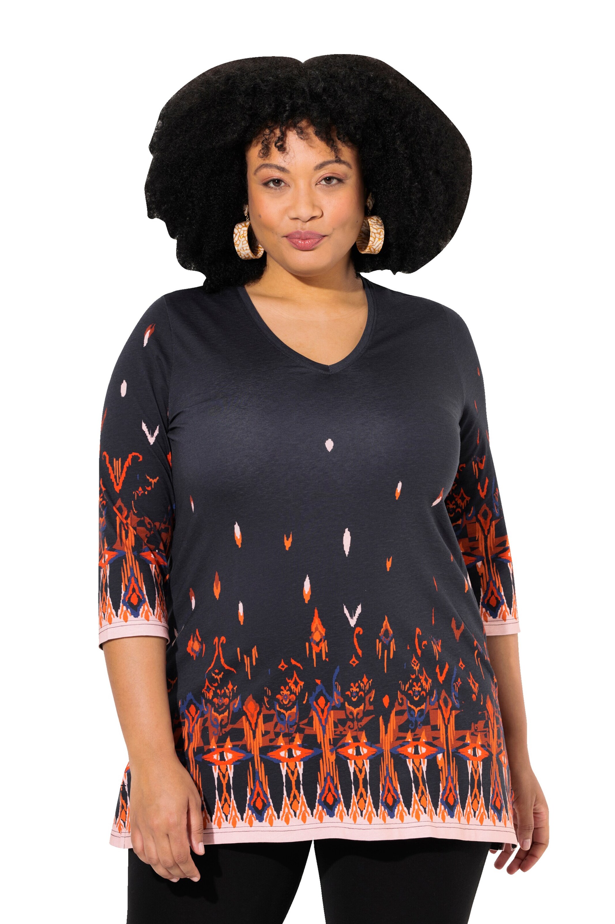 T-shirt Ulla Popken en noir : devant