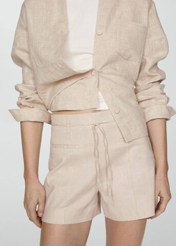 MANGO Regular Broek 'Rio' in Beige: voorkant