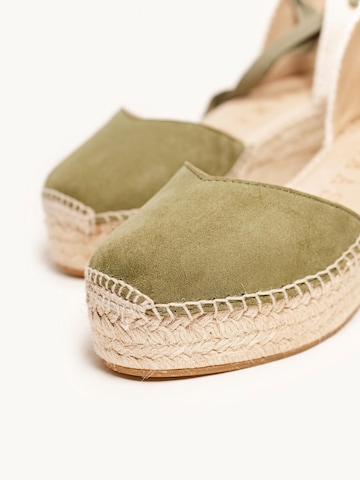 Alhamas - Sandalias 'Alpargata Cuña 6 cm' en verde