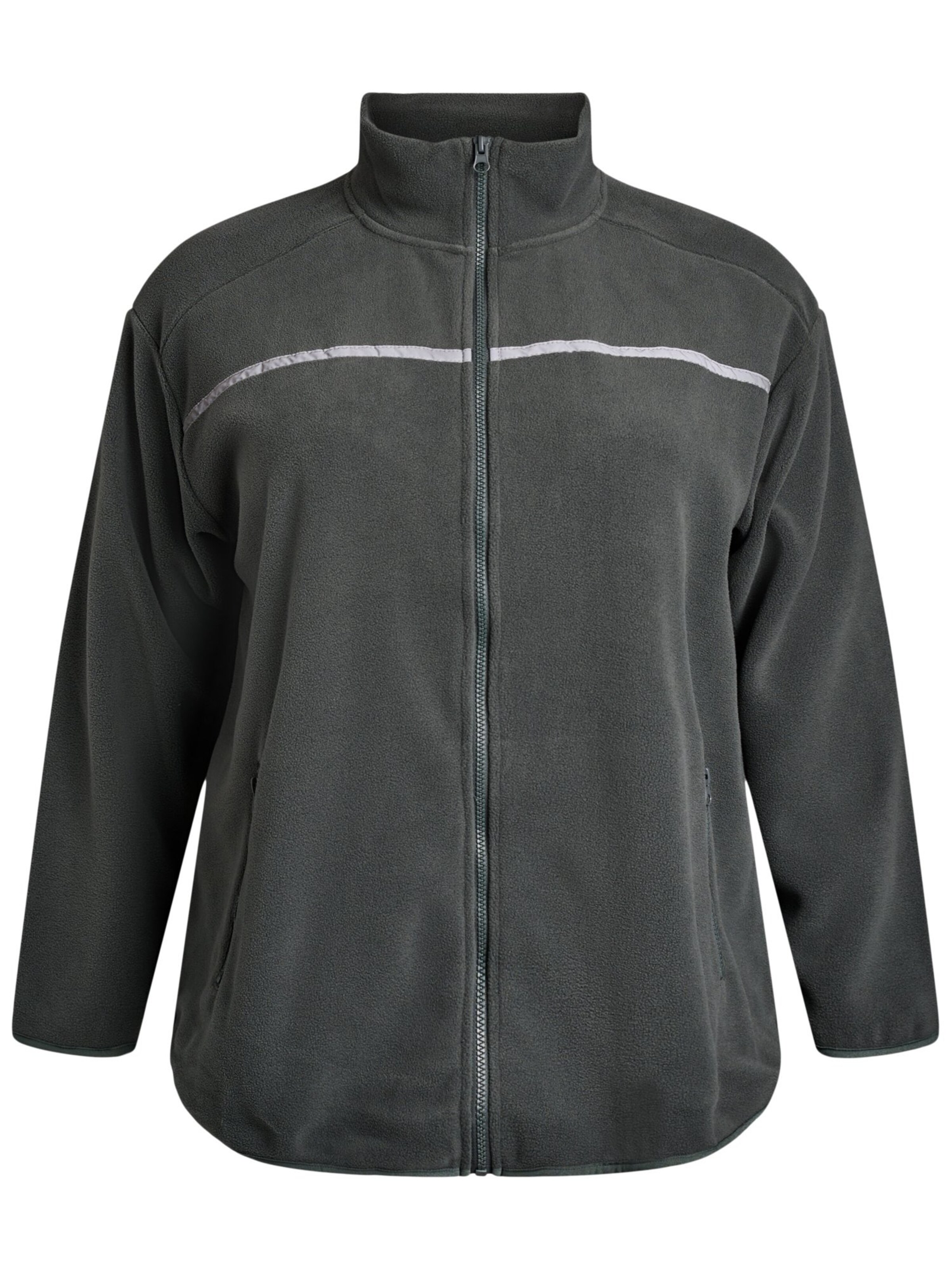 Active by Zizzi Fleece jas &#x27;Aodi&#x27; in Grijs: voorkant