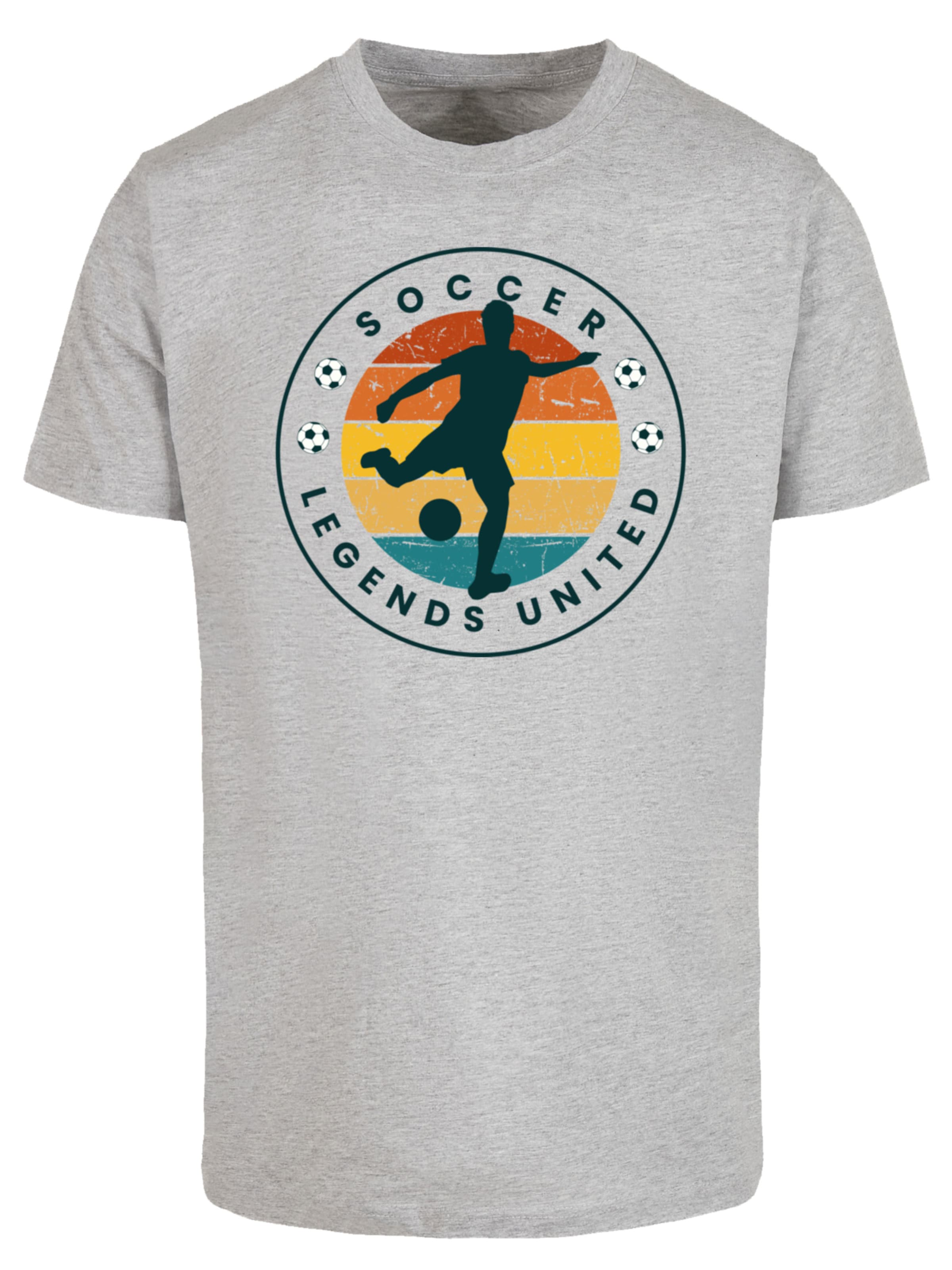 F4NT4STIC Shirt 'Soccer Legends United' in Grijs: voorkant