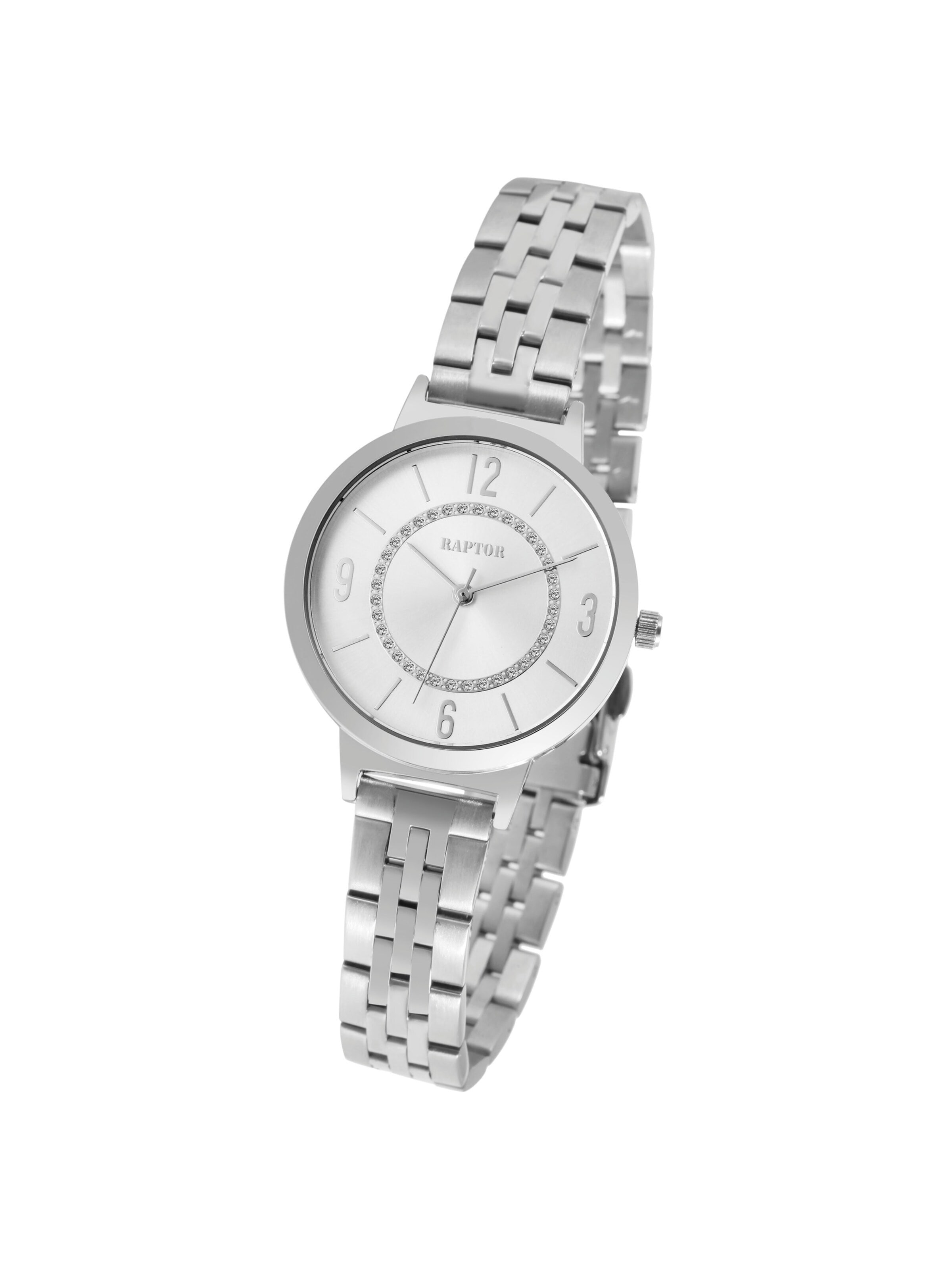 Raptor Analog Watch 'Sara 3 ATM' in Silver: front