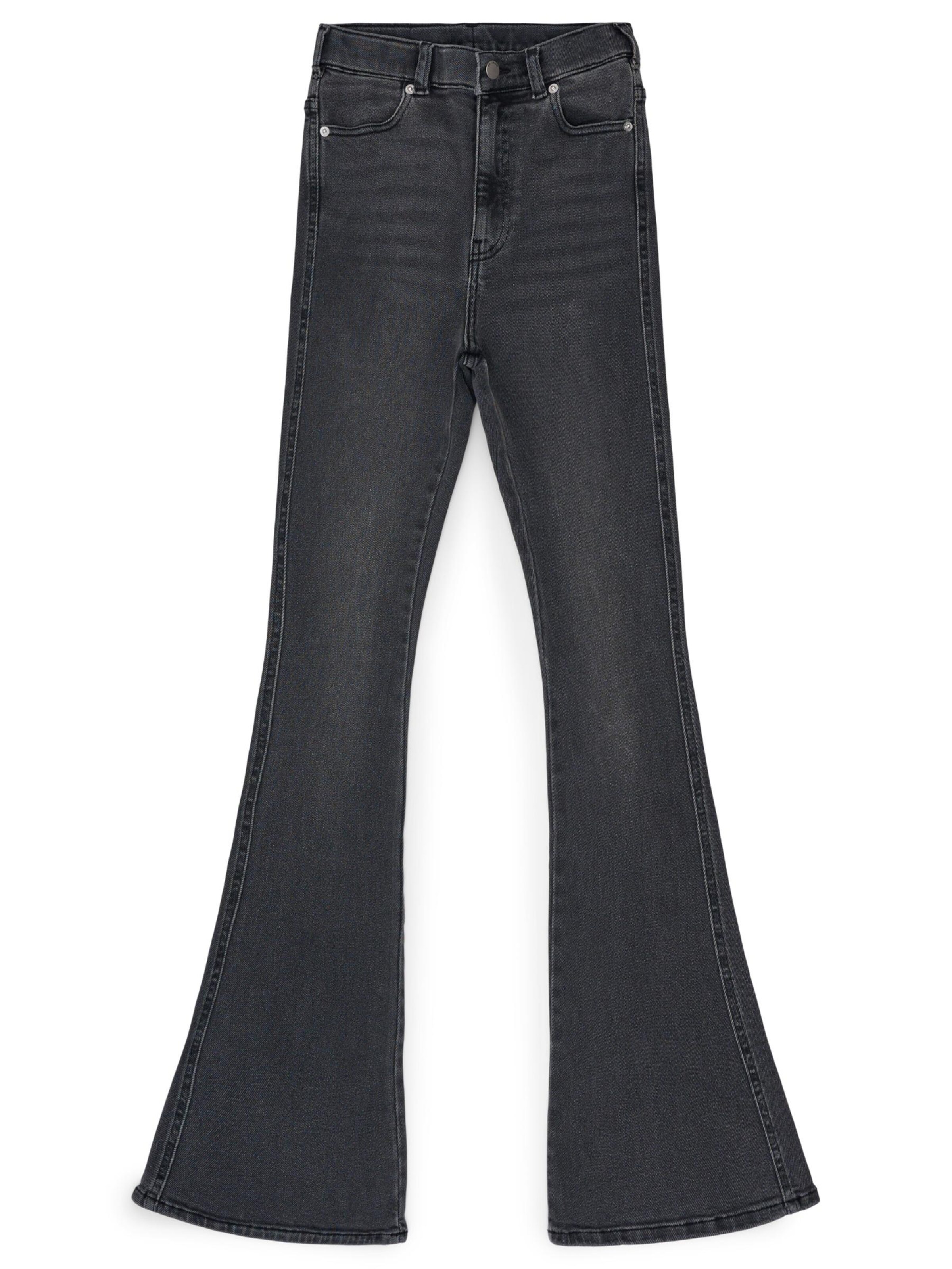 Dr. Denim Jeans 'Moxy High Flare' in Grijs: voorkant