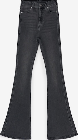 Dr. Denim Jeans 'Moxy High Flare' in Grijs: voorkant
