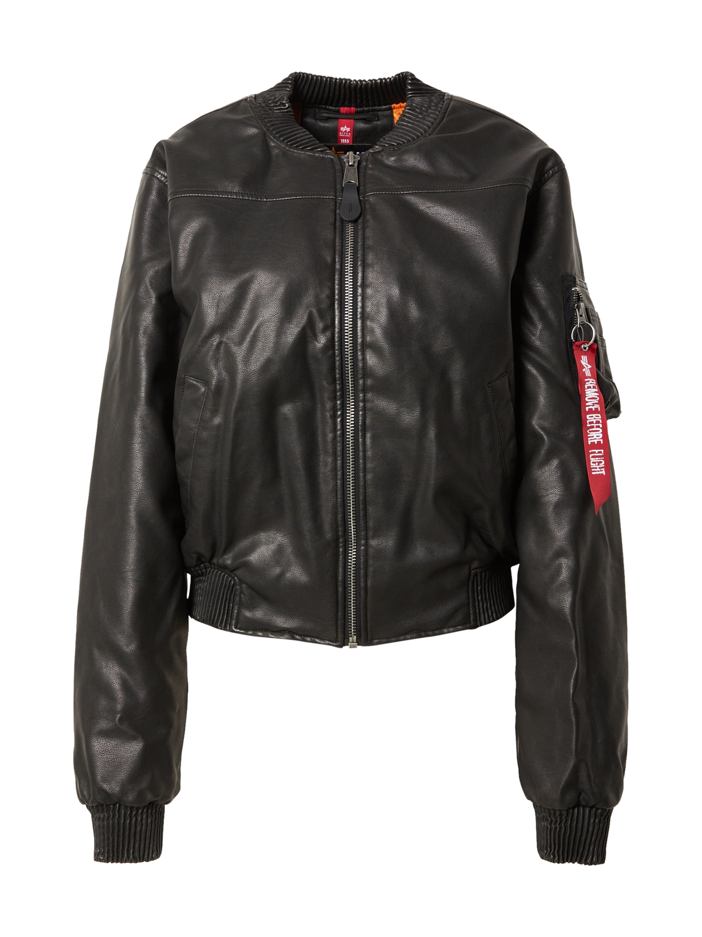 ALPHA INDUSTRIES Демисезонная куртка 'MA-1 FL' в Черный: спереди