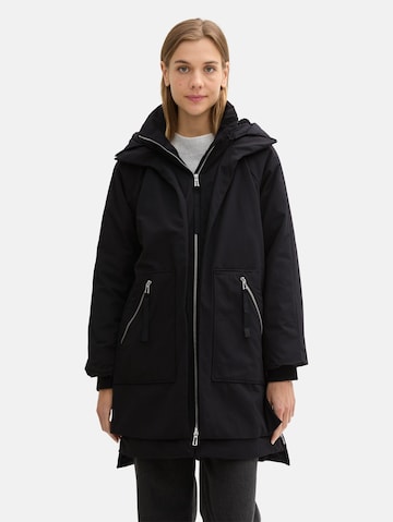 TOM TAILOR DENIM Winter parka in Black: front