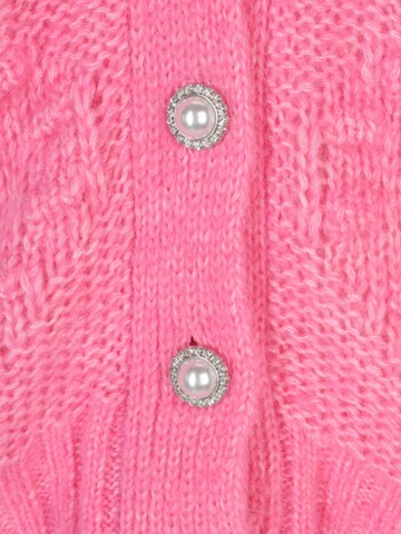 Y.A.S Petite Knit Cardigan 'HEARTIE' in Pink