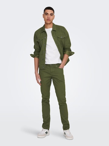 Regular Pantalon 'Loom' Only & Sons en vert