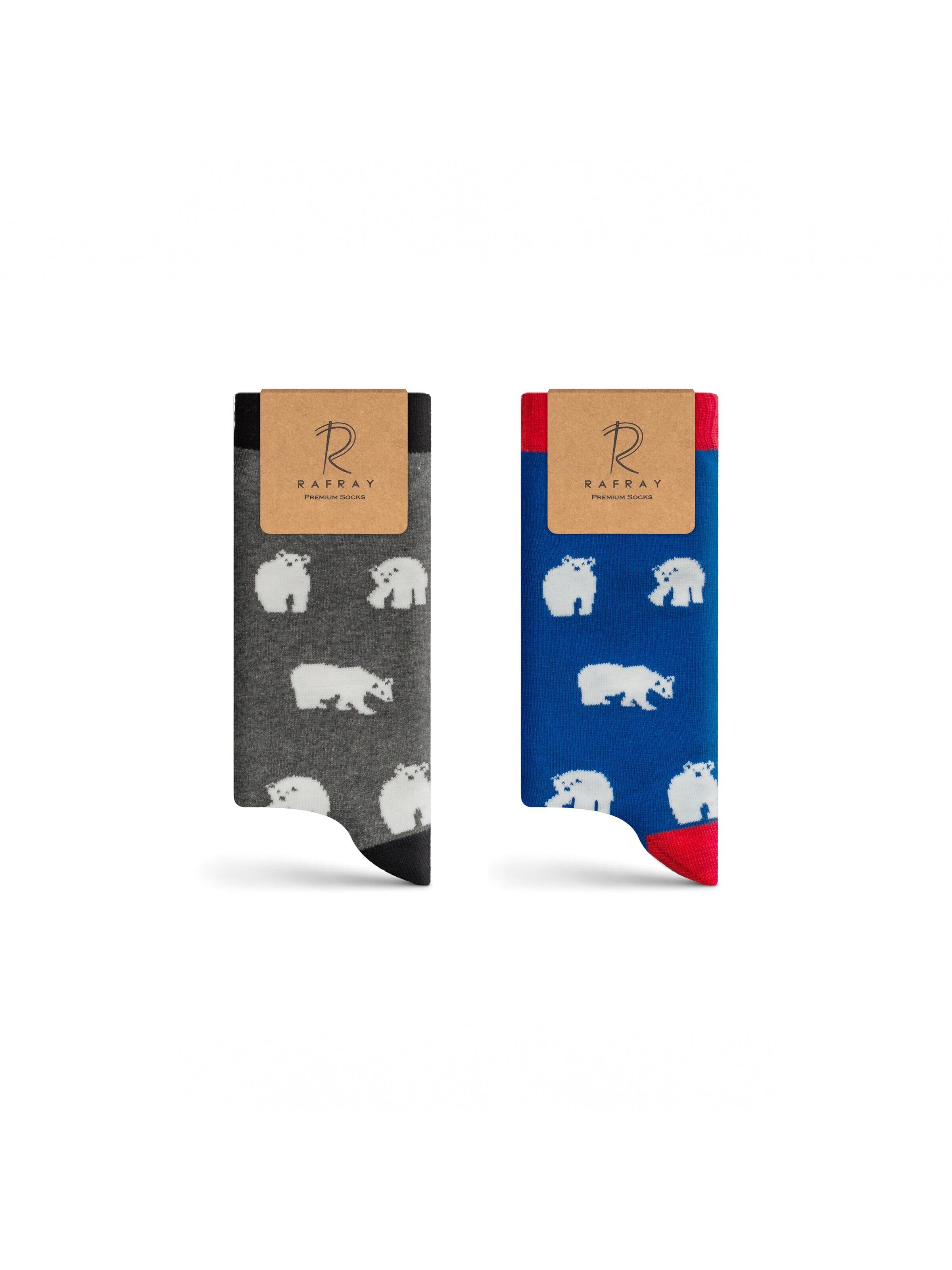 RAFRAY Socks 'Funky Socken mit Eisbär Motiv – 2 Paar' in Grey: front