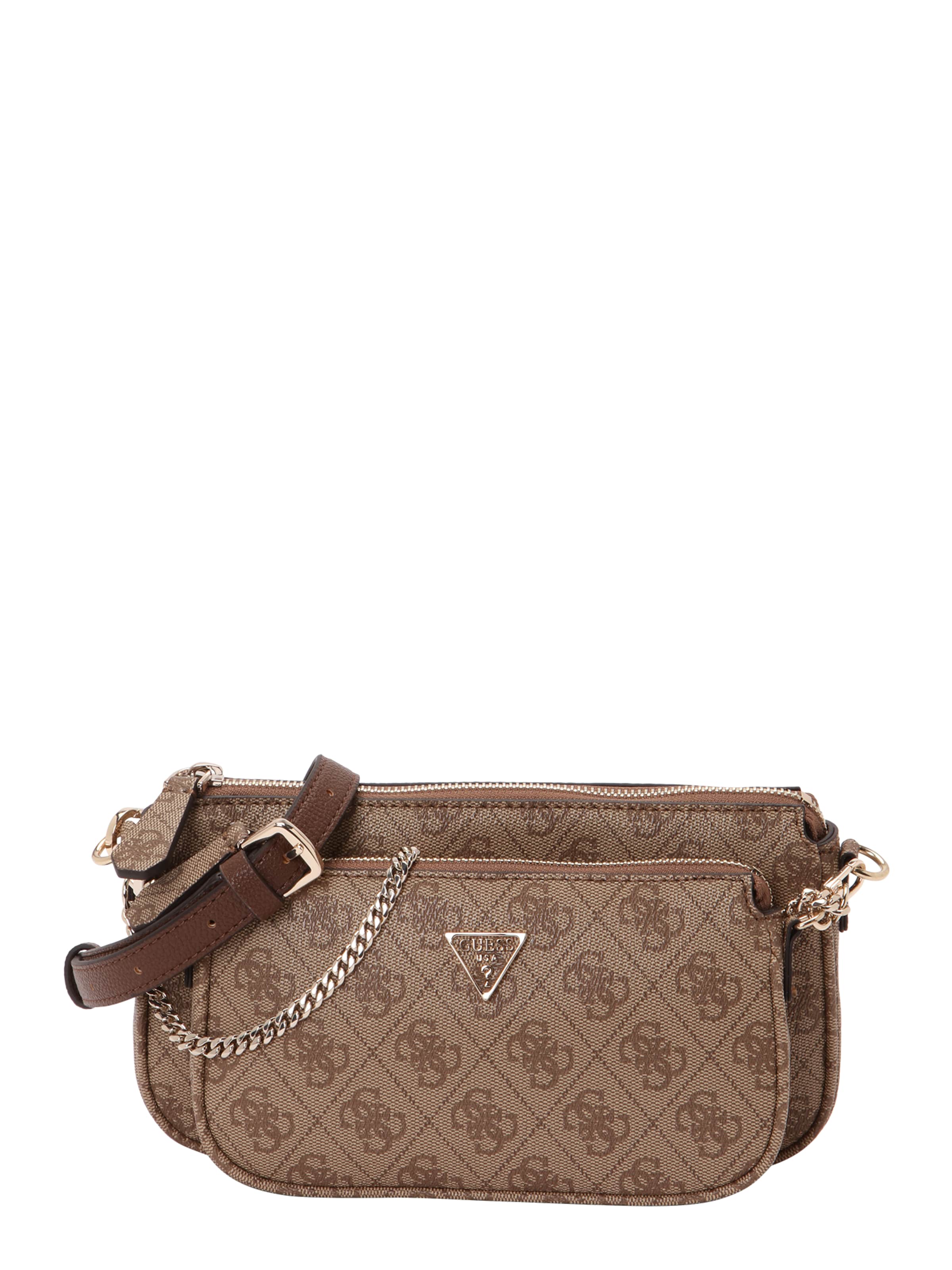 GUESS Torba za čez ramo 'NOELLE II DBL POUCH CROSSBODY' | rjava / kapučino barva, Prikaz izdelka