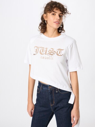 Tricou de la Just Cavalli pe alb: față