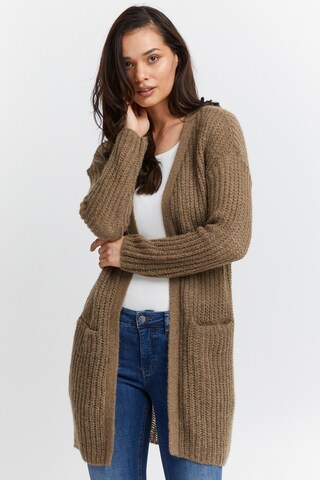 Fransa Knit Cardigan in Brown: front