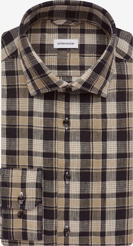 SEIDENSTICKER Slim fit Button Up Shirt 'Smart Linen' in Blue
