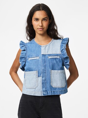 PIECES Bluse 'PCFie' in Blau: Vorderseite