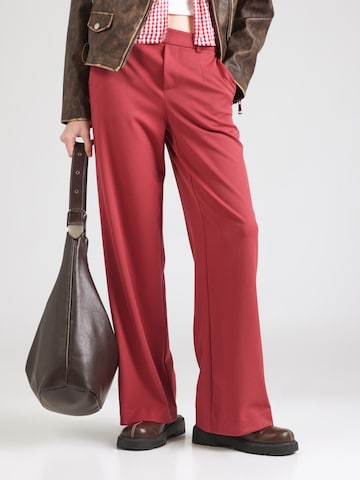 Wide Leg Pantalon chino 'OBJLisa' OBJECT en rouge : devant