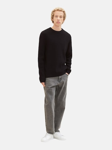 TOM TAILOR DENIM Pullover in Schwarz