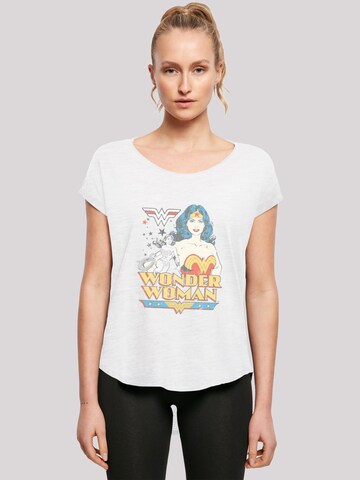 F4NT4STIC Shirt 'DC Comics Wonder Woman Posing' in Wit: voorkant