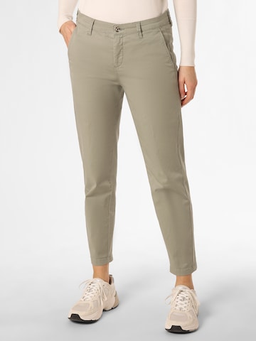 Coupe slim Pantalon chino 'Summer Spririt' MAC en vert : devant