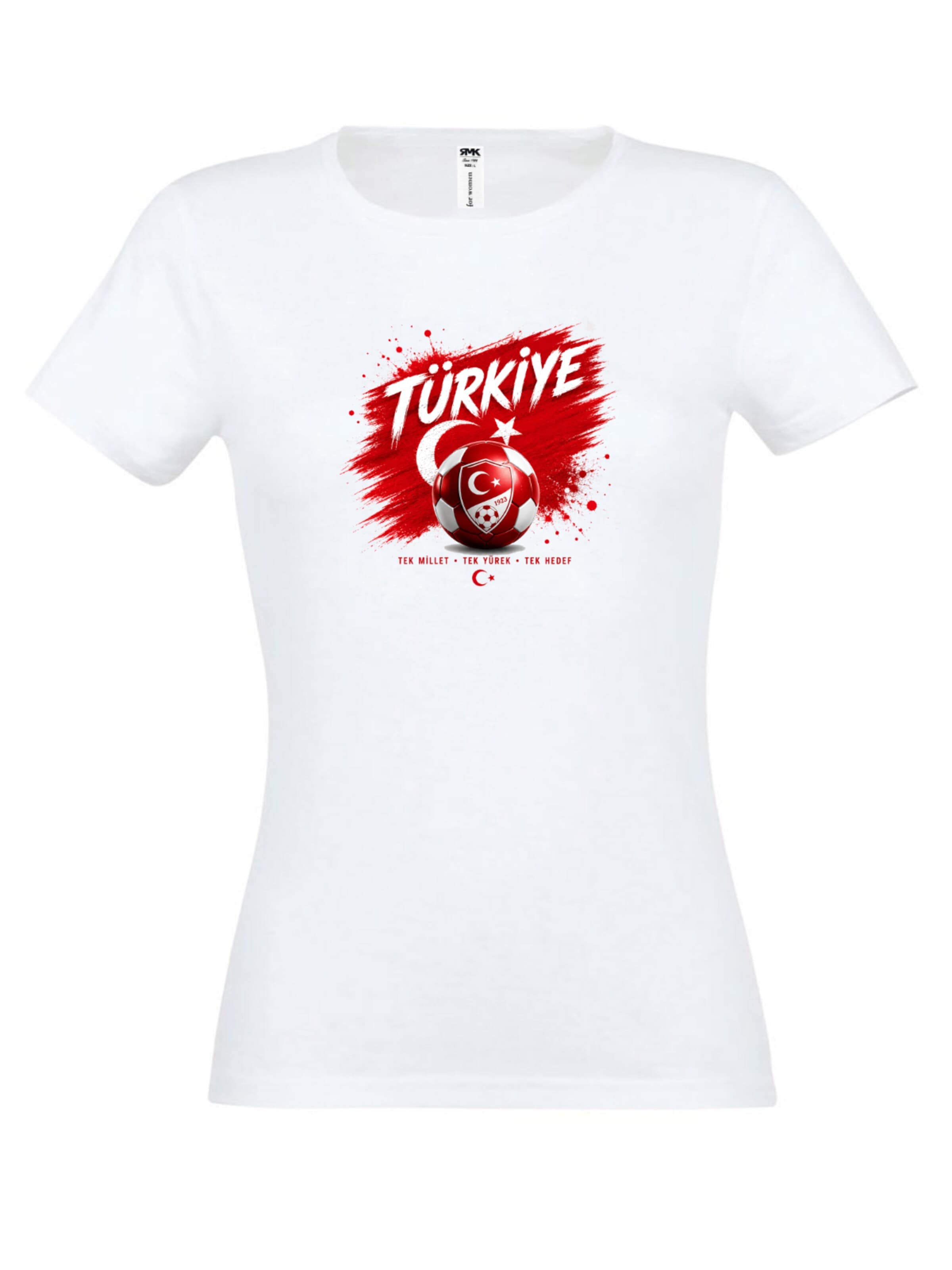 RMK Shirt 'WM Fußball Türkiye' in White: front