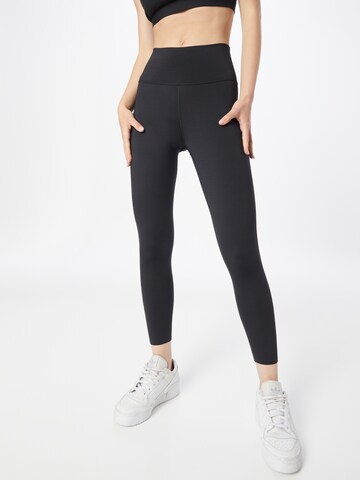 ADIDAS SPORTSWEAR Skinny Sportbroek 'Optime Luxe' in Zwart: voorkant