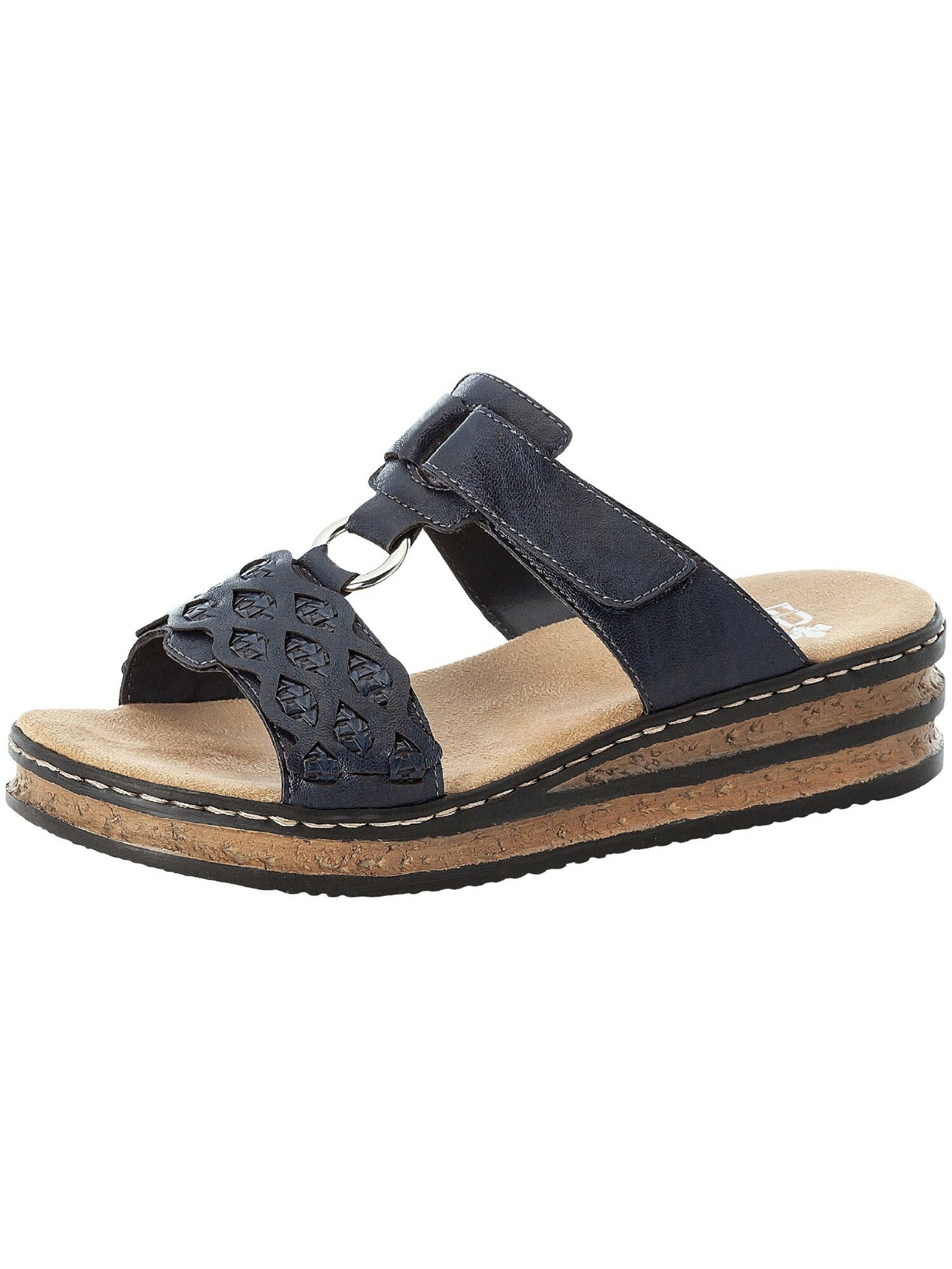 Rieker Mules in Blue: front