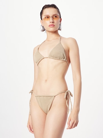 Misspap Triangle Bikini in Beige: front