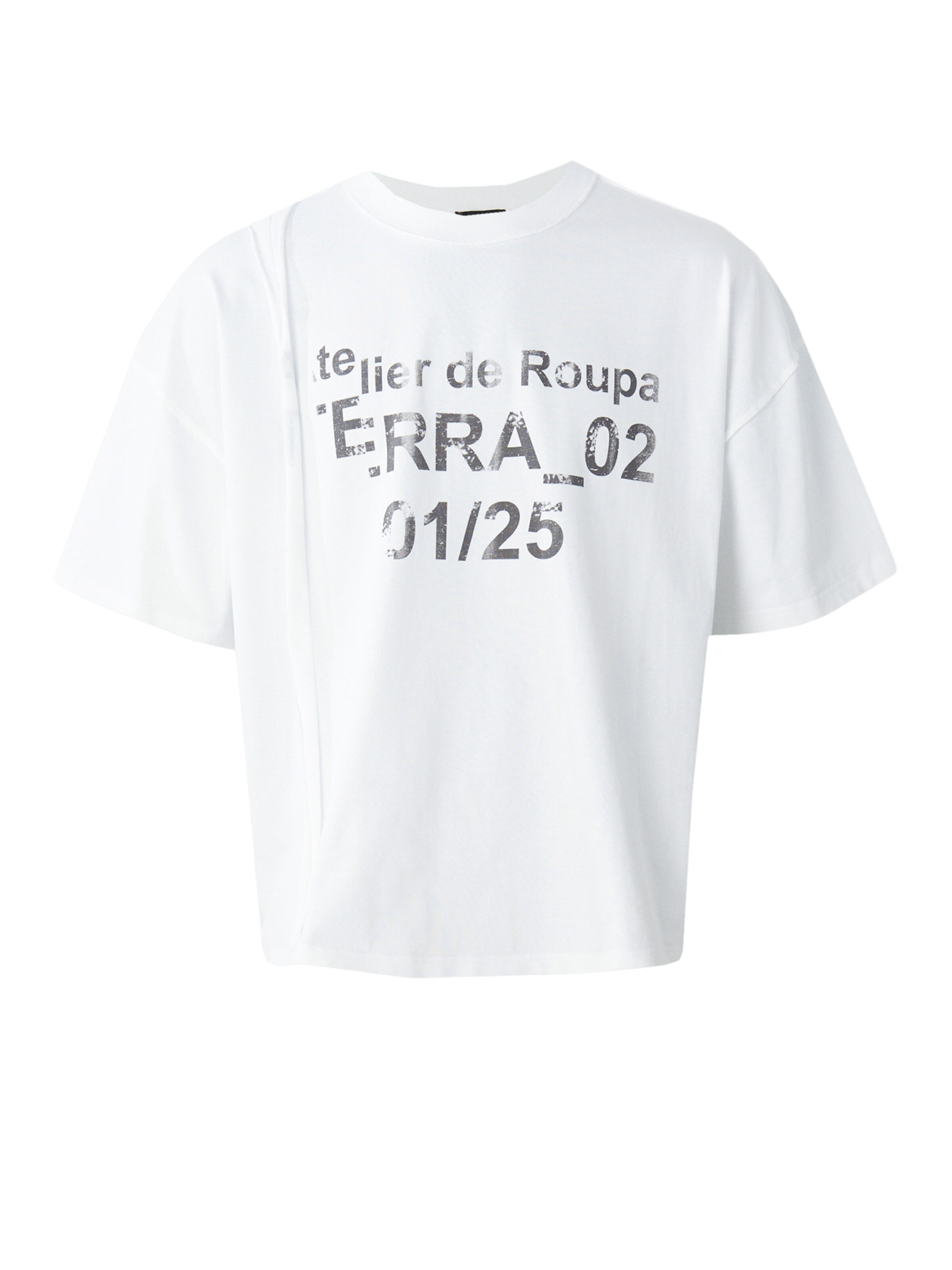 Atelier de roupa T-Shirt 'SPLIT' en taupe / blanc, Vue avec produit